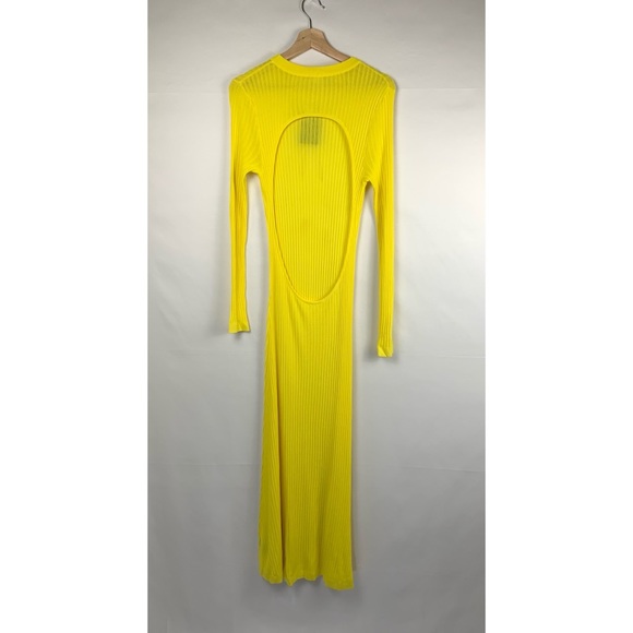 NWT Dodo Bar Or Sara Long Sleeve Open Back Knit Maxi Dress Yellow - Picture 6 of 12